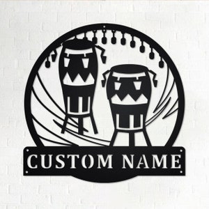 Custom Conga Metal Wall Art: Personalized Music Room Decor