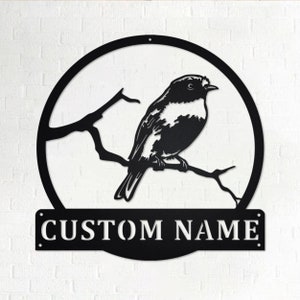 Custom Australasian Robin Bird Metal Wall Art, Personalized Australasian Robin Name Sign Decoration For Room, Australasian Robin Home Decor