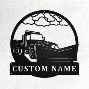 Custom Plow Truck Metal Wall Art, Personalized  Truck Driver Name Sign Decoration For Room, Plow Truck Home Decor. Custom Truck,Trucker Gift