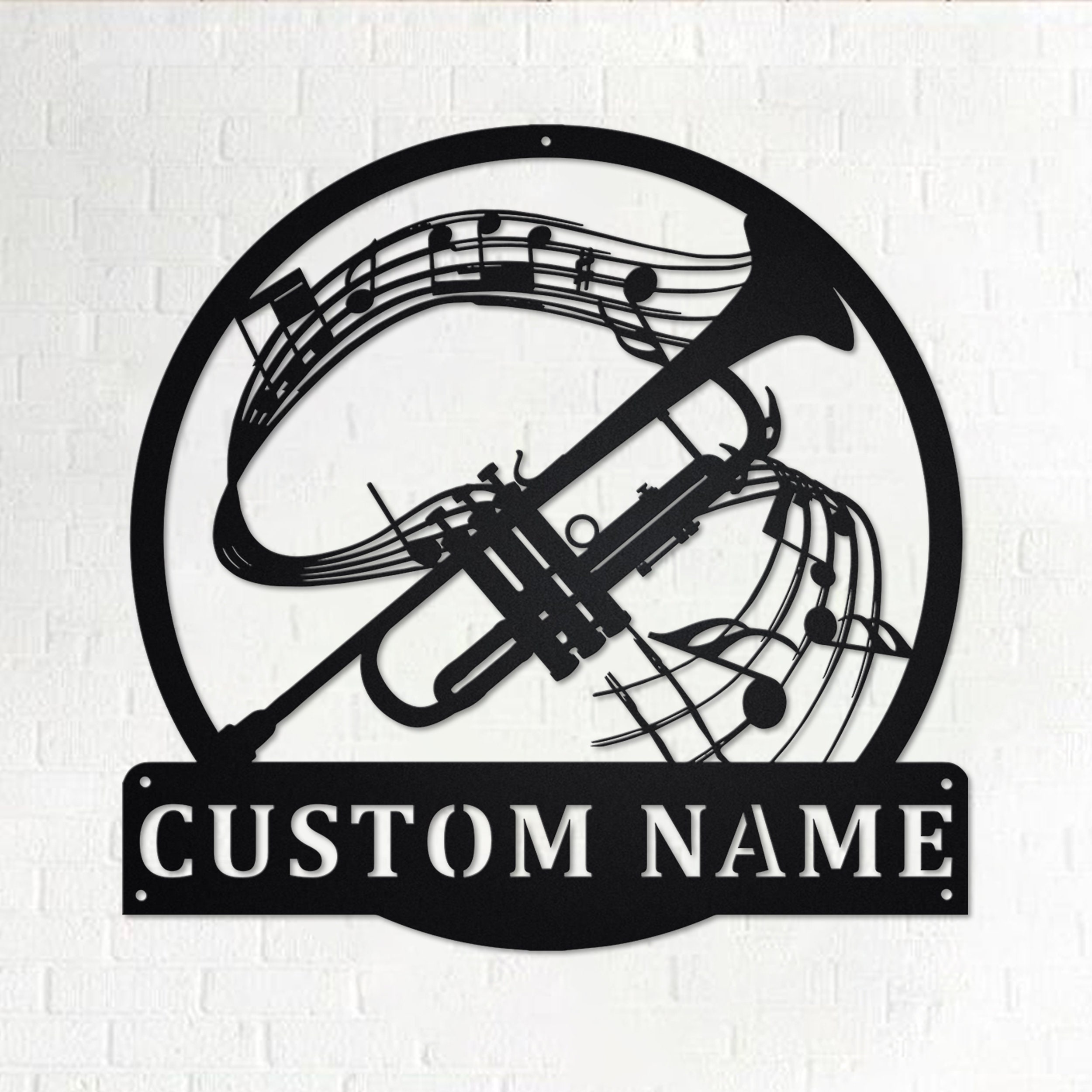 Custom Trumpet Musical Instrument Metal Wall Art Personalized Etsy