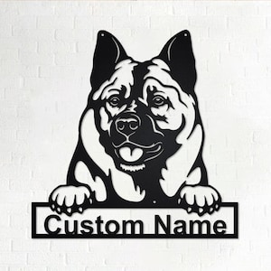 Custom Norwegian Elkhound Dog Metal Wall Art, Personalized Norwegian Elkhound Name Sign Decoration For Room, Norwegian Elkhound Home Decor