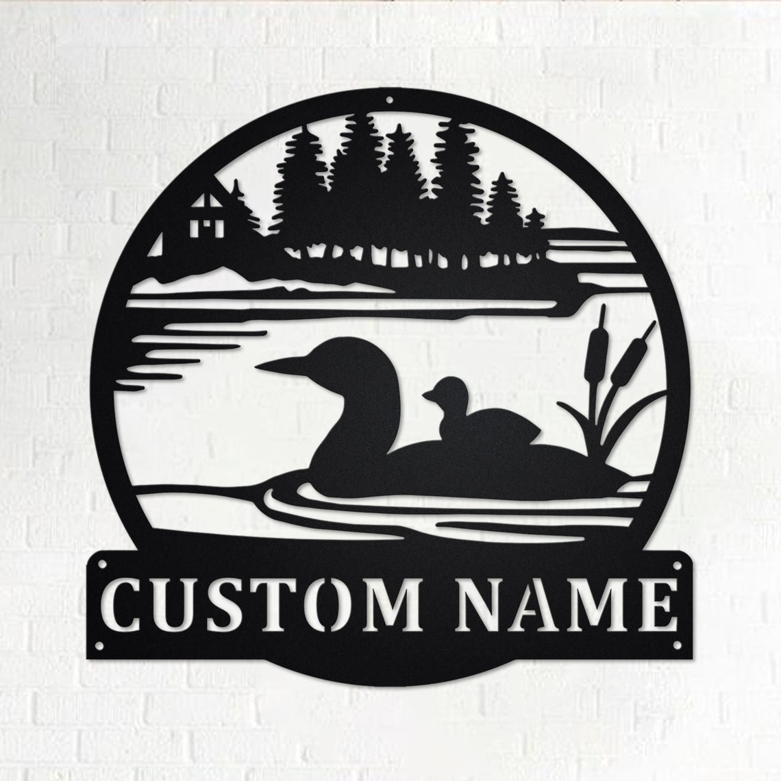 Custom Loon Duck Metal Wall Art Personalized Loon Duck Name Etsy