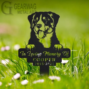Custom Appenzeller Sennenhund Dog Memorial Stake, Metal Stake, Outdoor Decor, In Loving Memory, Outdoor Stake, Sympathy Sign, Grave Marker