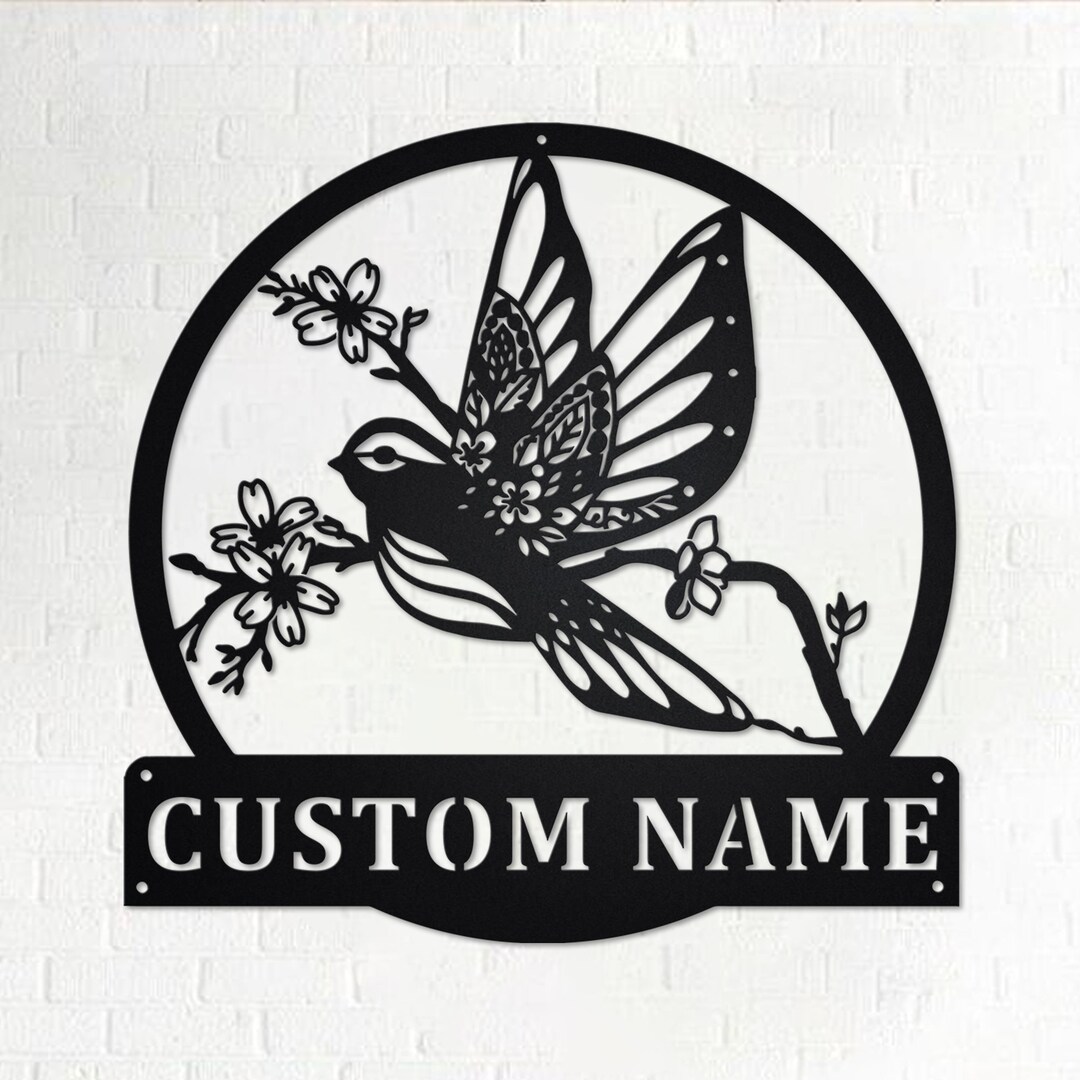 Custom Bird Metal Wall Art: Personalized Name Sign, Home Decor - Etsy