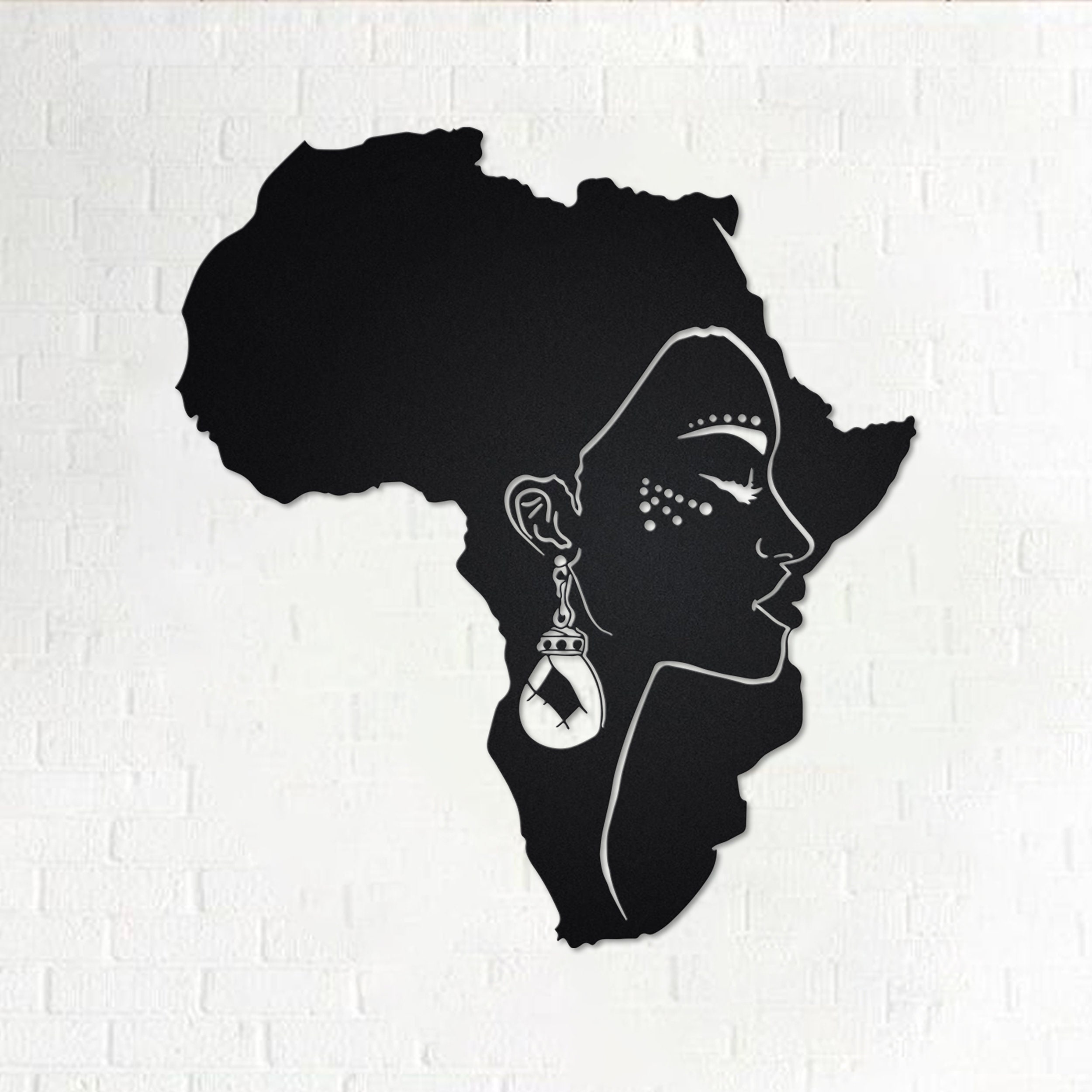 Africa Woman Metal Wall Art With LED Light Black Girls Sign Etsy