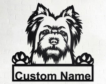Custom Silky Terrier Dog Metal Wall Art, Personalized Silky Terrier Name Sign Decoration For Room, Silky Terrier Home Decor, Custom Dog