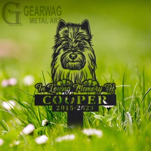 Custom Australian Terrier Dog Memorial Stake, Metal Stake, Outdoor Decor, In Loving Memory, Outdoor Stake, Sympathy Sign, Grave Marker