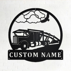Custom Car Hauler Truck Metal Wall Art, Personalized  Truck Driver Name Sign Decoration For Room, Car Hauler Truck Home Decor, Custom Truck