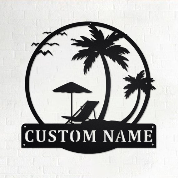 Custom Sunset Beach Metal Wall Art Personalized Sunset Beach Etsy