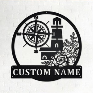Custom Lighthouse Metal Wall Art, Personalized Lighthouse Name Sign Decoration For Room, Lighthouse Home Decor, Custom Lighthouse,Lighthouse