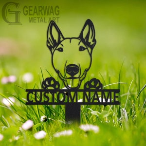 Personalized Bull Terrier Dog Garden Metal Yard Sign, Custom Bull Terrier Dog Garden Metal Sign, Bull Terrier Dog Garden Stake, Dog Sign