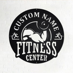Custom Fitness Center Gym Metal Wall Art, Personalized Gymer Name Sign Decoration For Room, Gym Metal Home Decor, Custom Gym Fitness Center