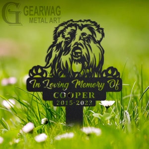 Custom Bouvier Des Flandres Dog Memorial Stake, Metal Stake, Outdoor Decor, In Loving Memory, Outdoor Stake, Sympathy Sign, Grave Marker
