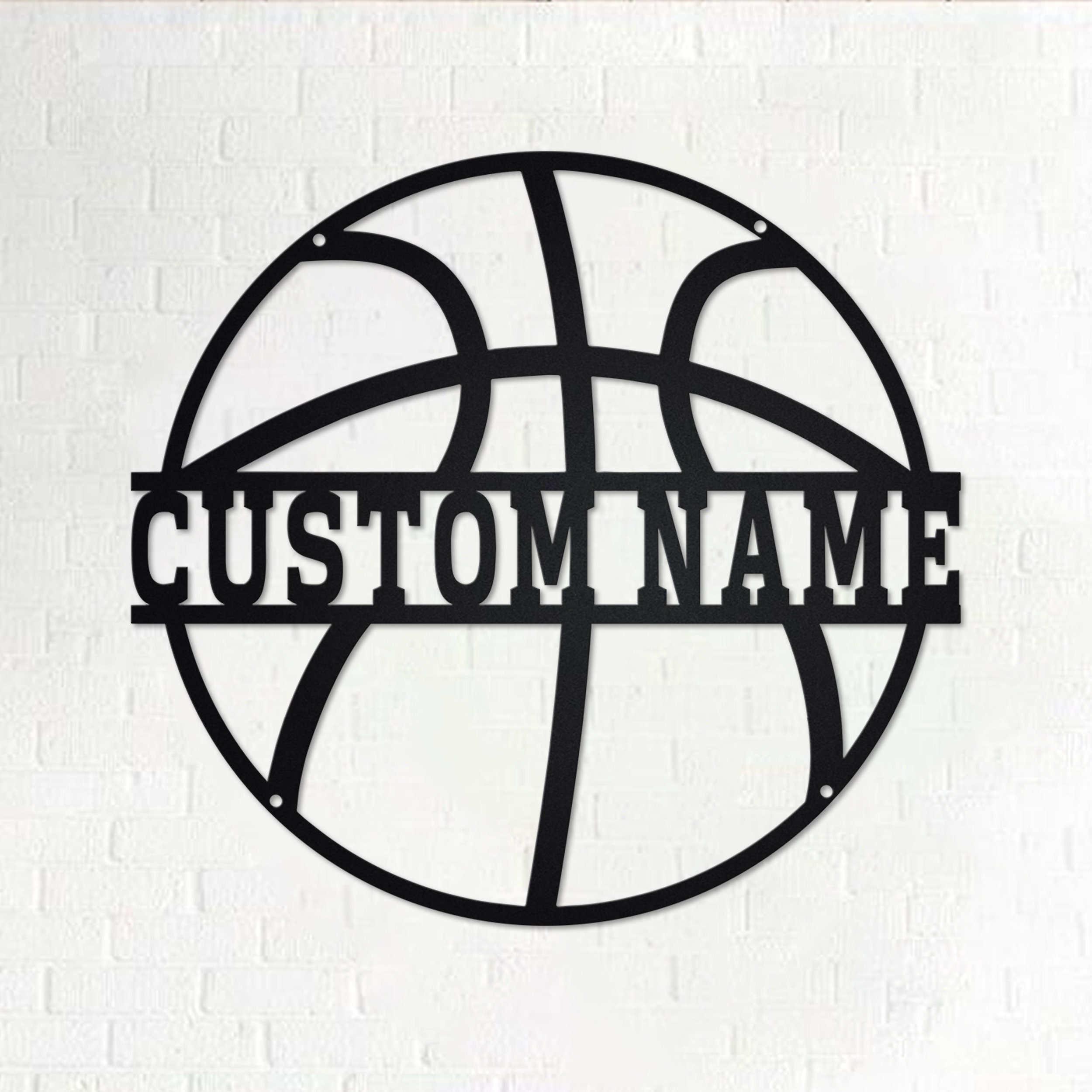 Custom Basketball Metal Wall Art With LED Light Personalized Etsy
