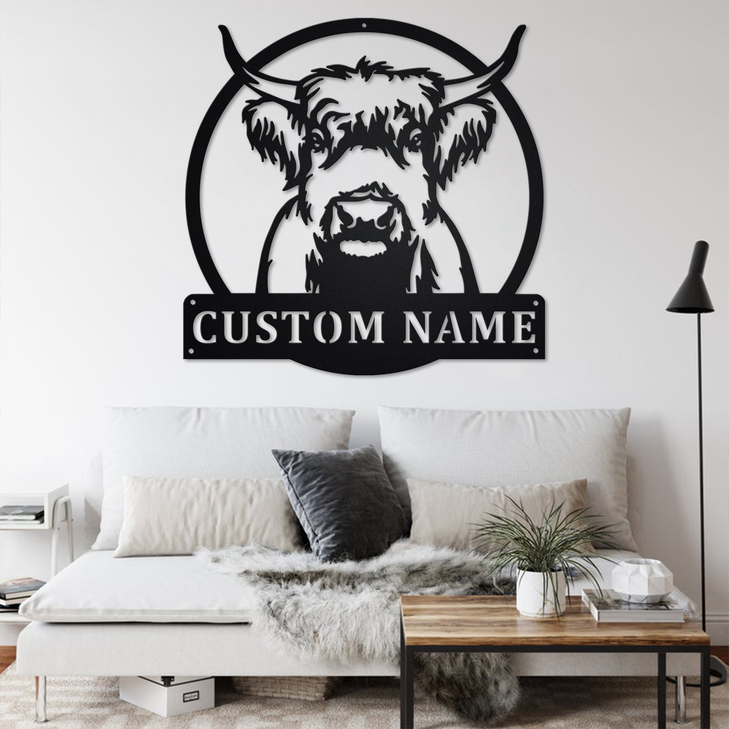 Custom Highland Cow Metal Wall Art Personalized Highland Cow - Etsy
