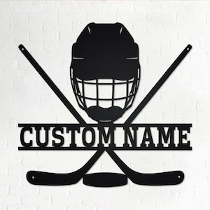 Custom Hockey Metal Wall Art, Personalized Hockey Name Sign Decoration For Room, Hockey Metal Sign, Hockey Home Decor , Custom Hockey