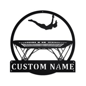 Personalized Trampolining Metal Wall Art: Custom Name Sign