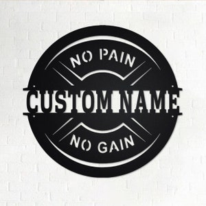 Custom Gym Metal Wall Art: Personalized Name Sign, Home Decor
