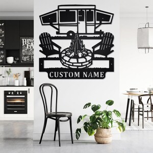 Custom Metal Camping Car Wall Art – Personalized Camper Sign For Home, Bar, Or Man Cave
