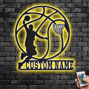 thumbnail image 2 of Personalized Basketball Metal Wall Art, Custom Basketball Metal Sign... 2 of 11