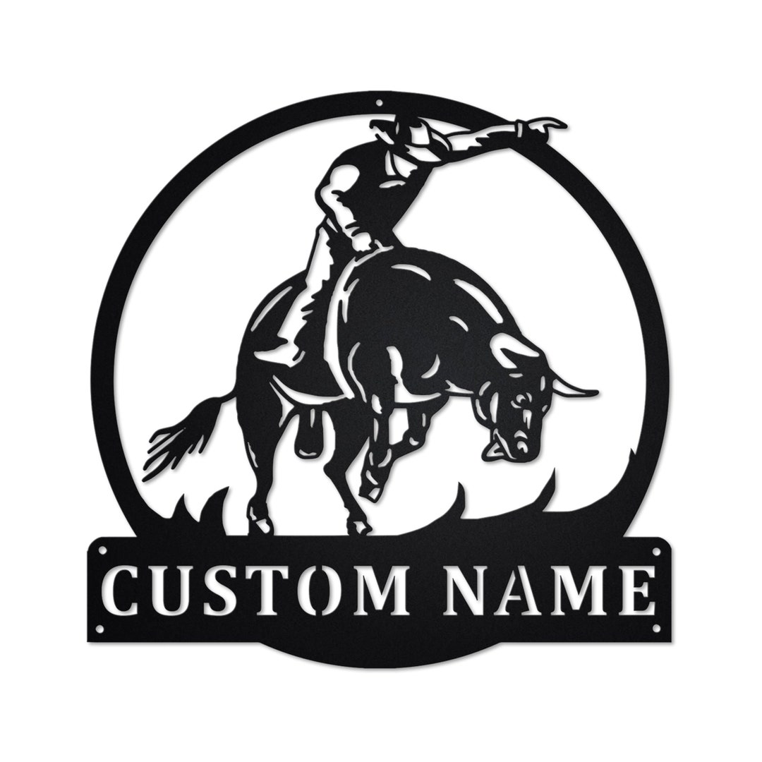 Personalized Bull Riders Metal Sign Bull Riders Metal Wall Art Bull Riders Metal Sign Bull