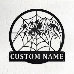 Custom Spider Metal Wall Art, Personalized Spider Name Sign Decoration For Room, Spider Metal Home Decor, Custom Spider, Spider Animal Lover