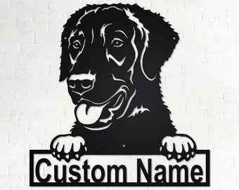 Personalized Curly-Coated Retriever Metal Wall Art: Custom Dog Sign