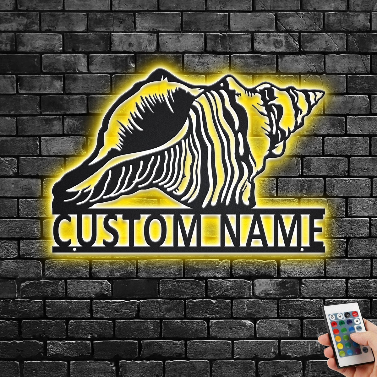 Custom Seashell Metal Wall Art With LED Light Personalized Etsy