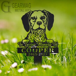 Custom Belgian Brakk Dog Memorial Stake, Metal Stake, Outdoor Decor, In Loving Memory, Outdoor Stake, Sympathy Sign, Grave Marker