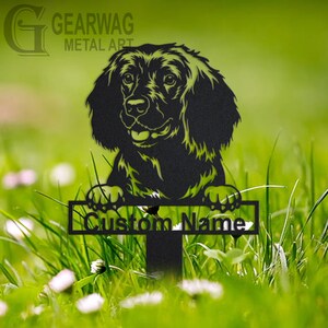 Personalized American Water Spaniel Dog Garden Metal Yard Sign, Custom American Water Spaniel Dog Garden Metal Sign, Dog Name Garden Stake
