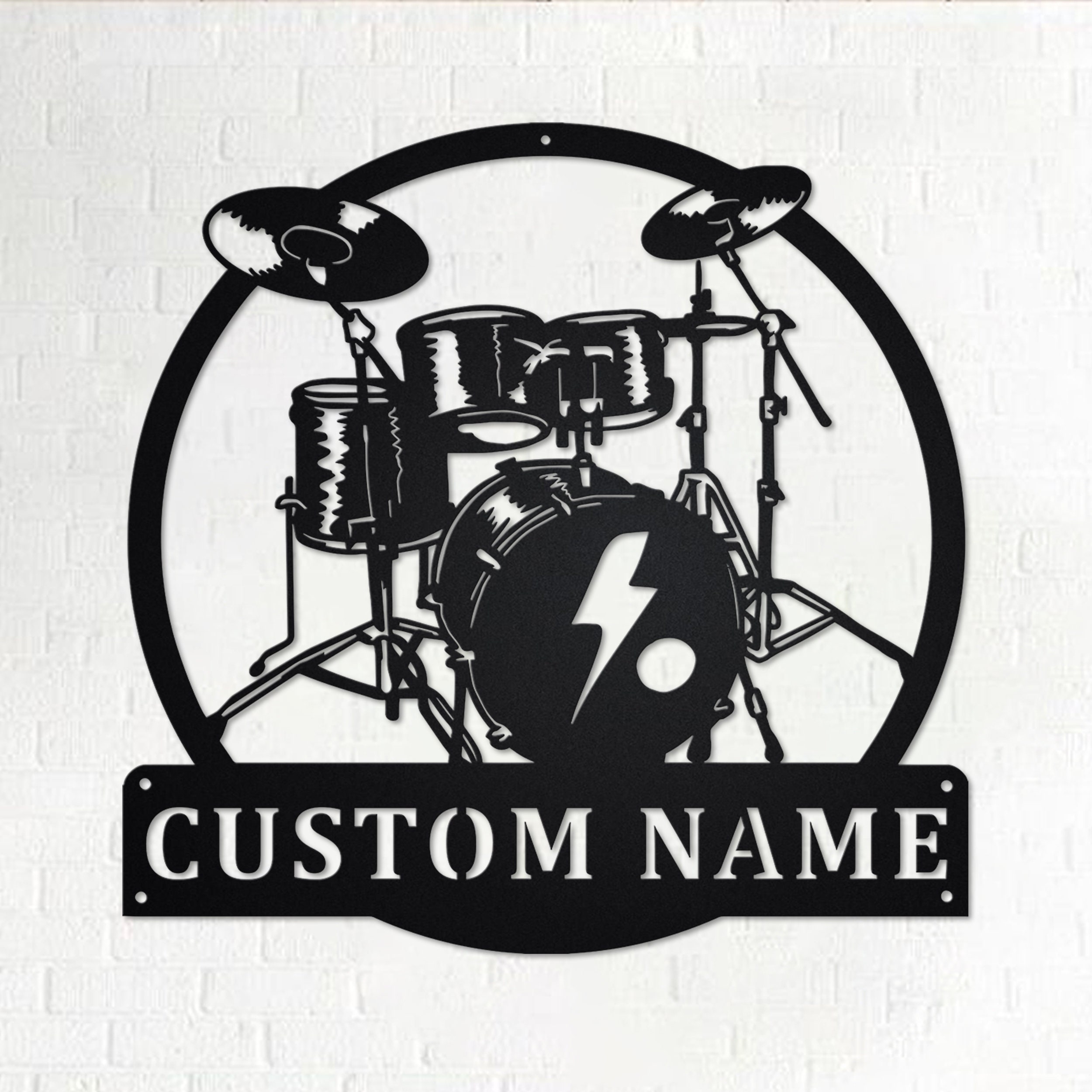 Custom Drummer Musical Instrument Metal Wall Art With LED Etsy