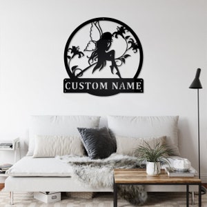 Fairy Personalized Monogram Metal Wall Decor | Fairy Metal Wall Art | Fairy Metal Sign | Fairy Lover | Fairy Gift | Fairy