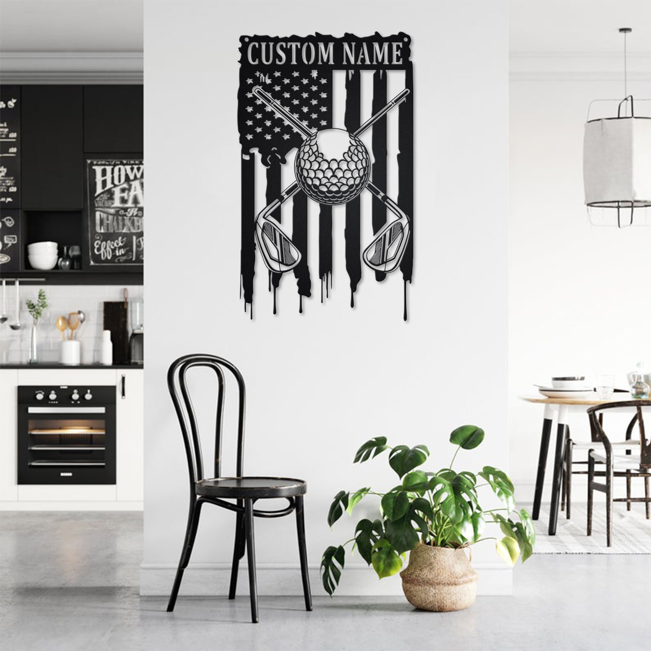 Custom US Golf Metal Wall Art With LED Light Personalized Etsy