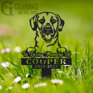 Custom Black Mouth Cur Dog Memorial Stake, Metal Stake, Outdoor Decor, In Loving Memory, Outdoor Stake, Sympathy Sign, Grave Marker