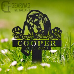 Custom Black And Tan Dog Memorial Stake, Metal Stake, Outdoor Decor, In Loving Memory, Outdoor Stake, Sympathy Sign, Grave Marker