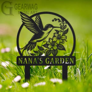 Custom Hummingbird Garden Stake, Personalized Metal Garden Sign With Stake, Custom Garden Sign, Gift for Gardener, Garden Decor,Gift for Mom