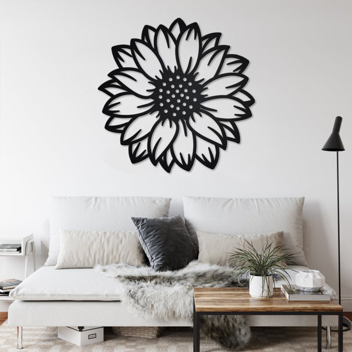 Sunflower Metal Wall Art With LED Light Sunflower Metal Sign - Etsy