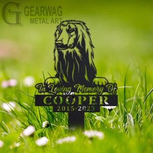 Custom Afghan Hound Dog Memorial Stake, Metal Stake, Outdoor Decor, In Loving Memory, Outdoor Stake, Sympathy Sign, Grave Marker