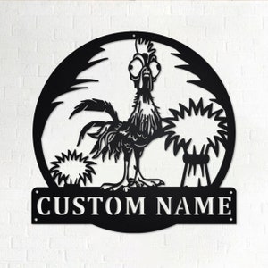 Custom Cockerel Crazy Metal Wall Art, Personalized Rooster Name Sign Decoration For Room, Rooster Home Decor, Custom Rooster
