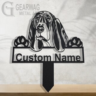 Cartello In Metallo SIGNCHAT Con Basset Hound - Targa Decorativa 20x30 Cm Per Casa O Ufficio
