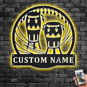 Custom Conga Metal Wall Art With LED Light, Personalized Conga Teacher Name Sign Decoration For Room, Conga Metal Home Decor, Custom Conga