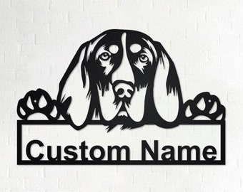 Personalized English Coonhound Metal Sign | English Coonhound Metal Wall Art | English Coonhound Metal Wall Decor | Custom English Coonhound