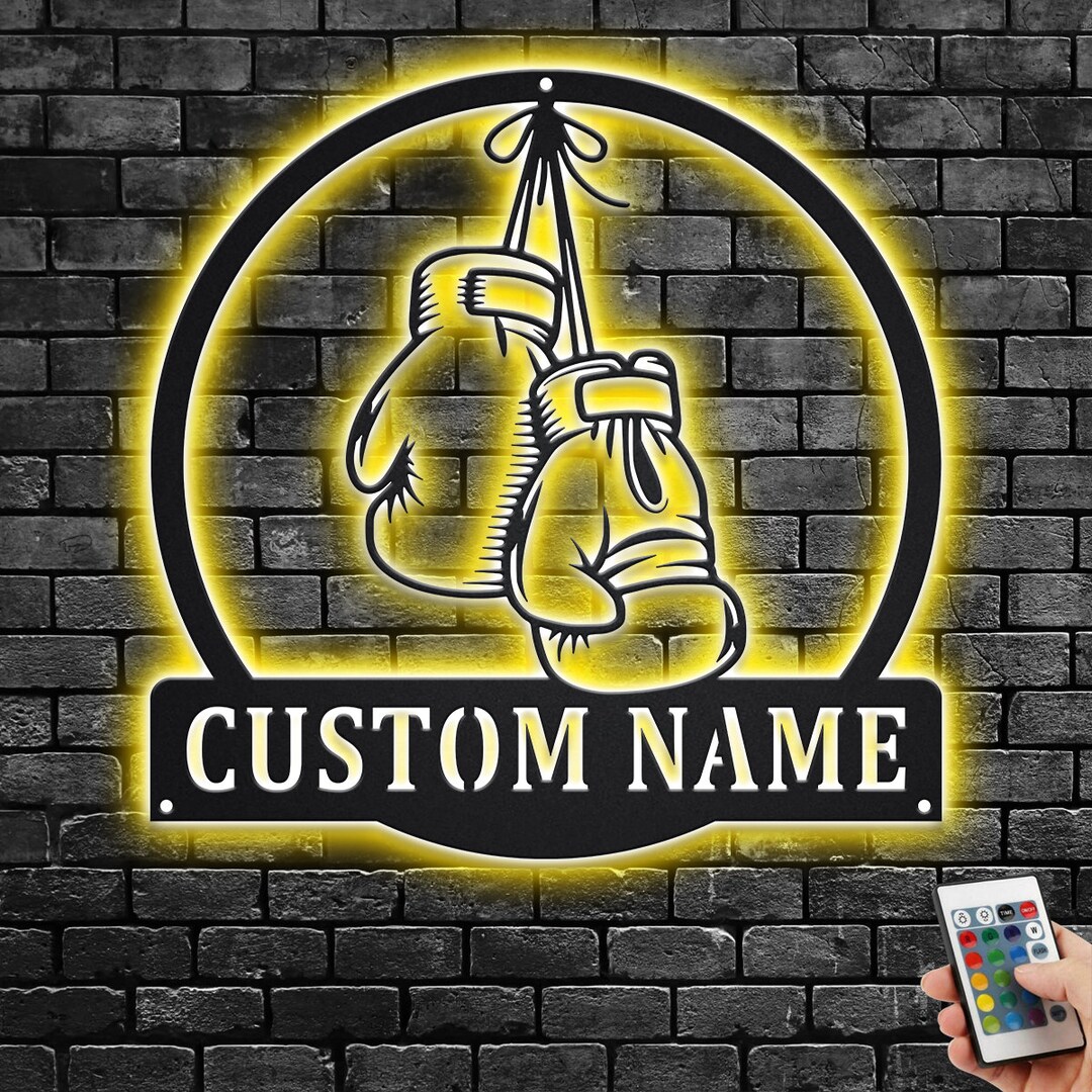 Custom Boxing Gloves Metal LED Sign: Personalized Boxing Decor - Etsy UK