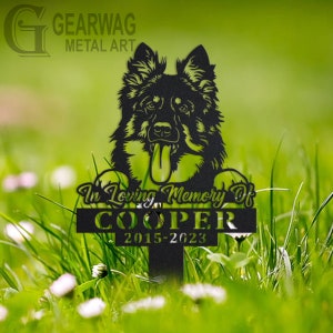 Custom Bohemian Shepherd Dog Memorial Stake, Metal Stake, Outdoor Decor, In Loving Memory, Outdoor Stake, Sympathy Sign, Grave Marker