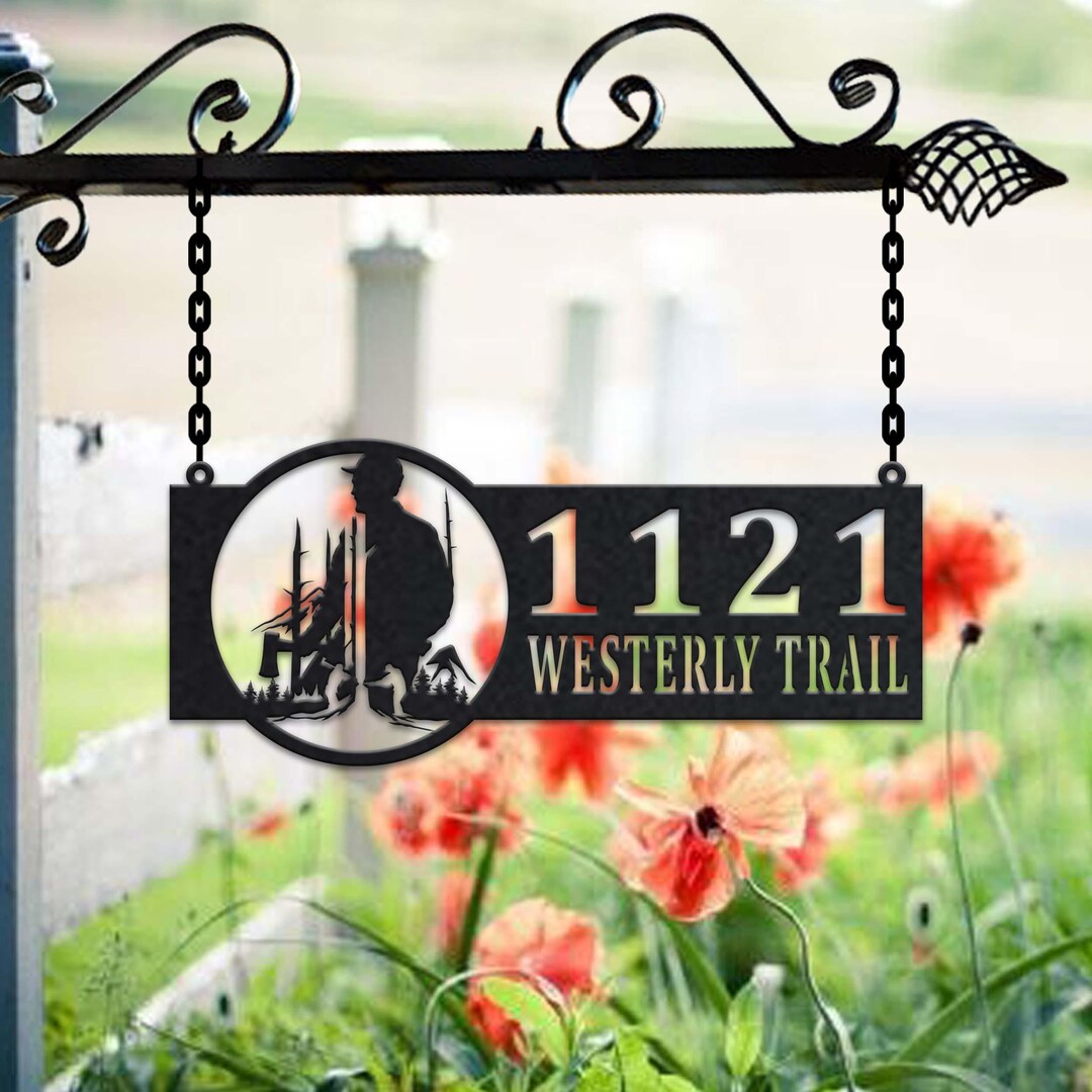 Address Me Tree Personalized Tree Arborist Metal Address Sign: Hanging House Number ...