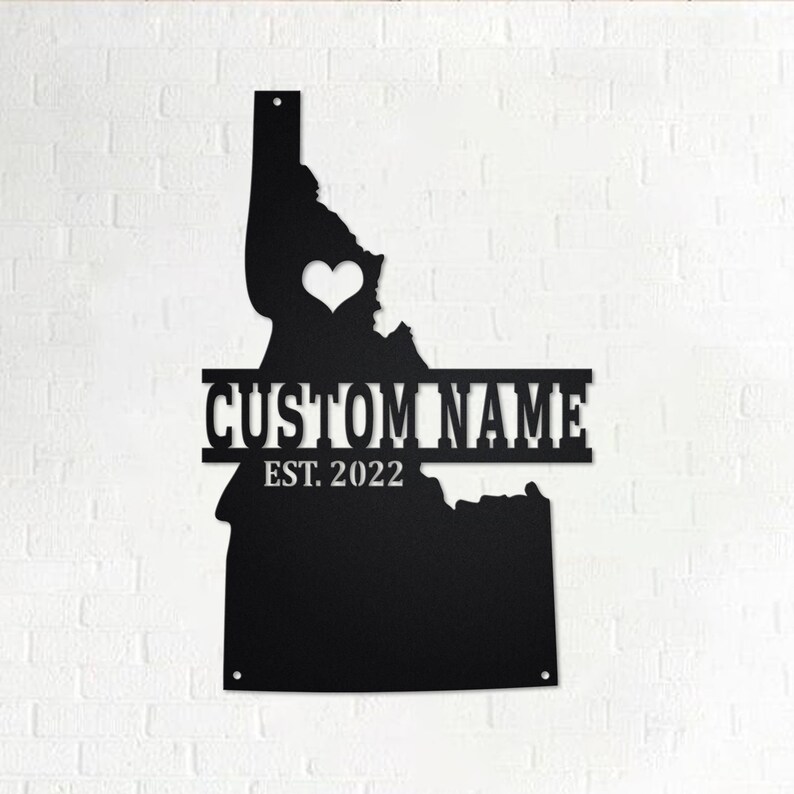 Custom Idaho Map Metal Wall Art With Led Light, Personalized Idaho
