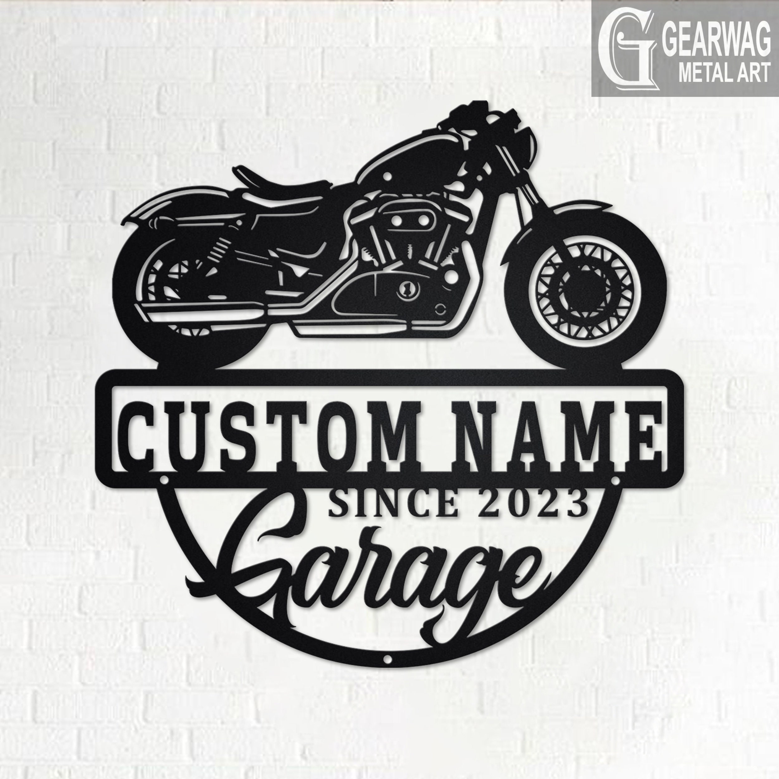 Personalized Motorcycle Garage Metal Sign With LED Lights - Etsy