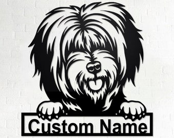 Custom Tibetan Terrier Dog Metal Wall Art, Personalized Tibetan Terrier Name Sign Decoration For Room, Tibetan Terrier Home Decor,Custom Dog