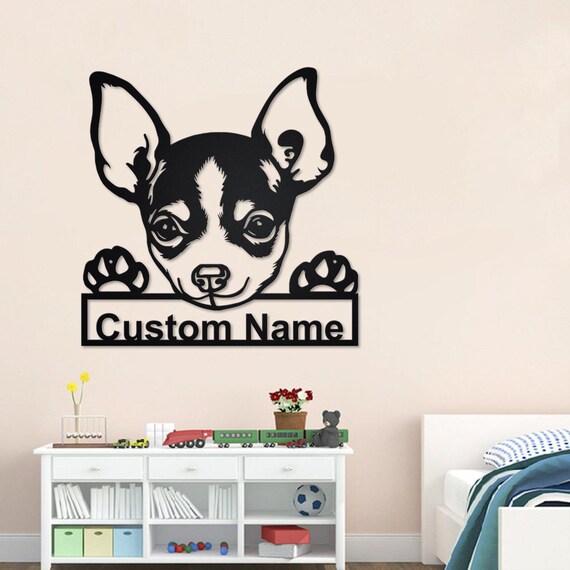 Custom Chihuahua Dog Metal Wall Art With LED Light Personalized Chihuahua Name Sign Decoration for Dog Room Chihuahua Dog Metal Home Decor Etsy UK
