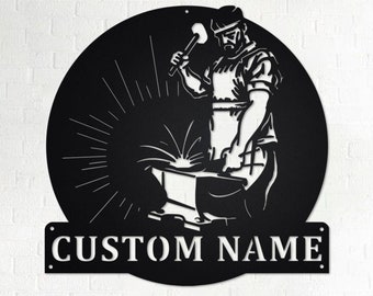 Custom Blacksmith Metal Wall Art: Personalized Name Sign